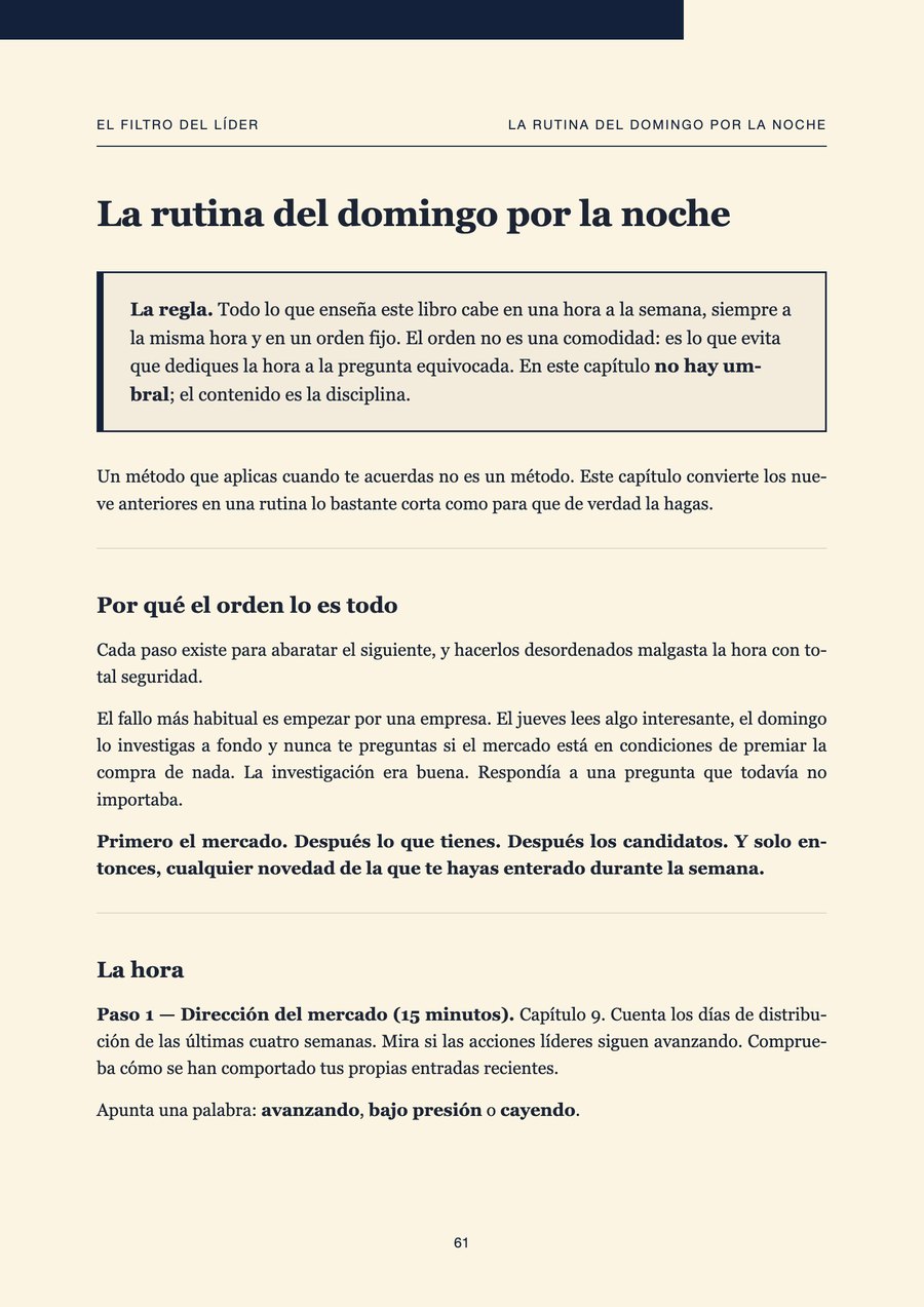 La rutina del domingo por la noche
